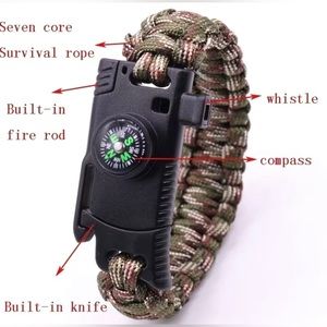 NEW - 5 In 1 Multifunctional Outdoor Survival
Bracelet